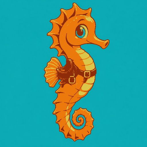 Tiny Saddle Seahorse logo